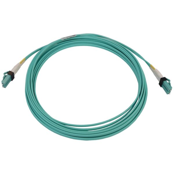 Tripp Lite series 400G Multimode 50/125 OM4 Switchable Fiber Optic Cable (Duplex LC-PC M/M), LSZH, Aqua, 5 m (16.4 ft.)