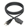 Tripp Lite series Desktop Computer AC Power Cable, NEMA 5-15P to C13 - 10A, 125V, 18 AWG, 6 ft. (1.83 m), Black - P006-006