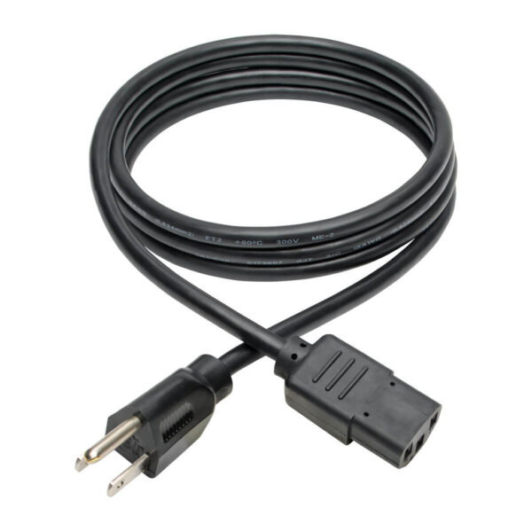 Tripp Lite series Desktop Computer AC Power Cable, NEMA 5-15P to C13 - 10A, 125V, 18 AWG, 6 ft. (1.83 m), Black - P006-006