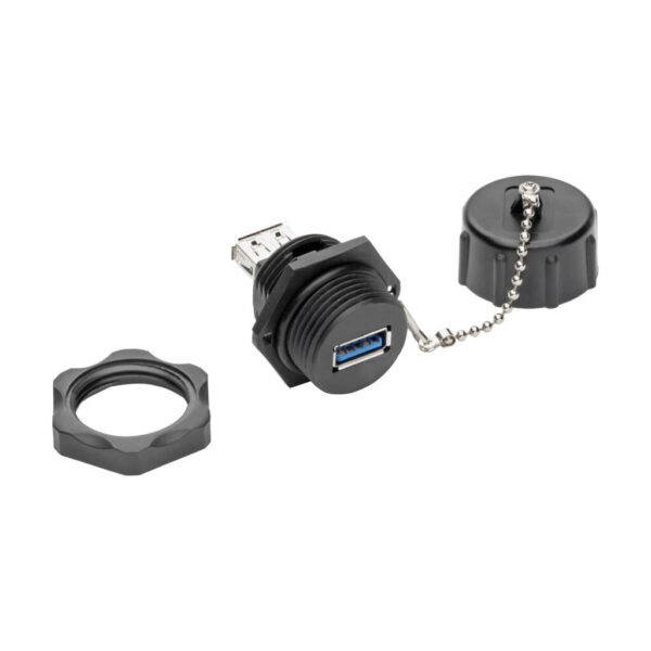 Tripp Lite series USB 3.0 Coupler, SuperSpeed, 3.0/3.1, Industrial - USB-A F/F, Shielded, IP68, Dust Cap, TAA
