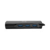 Tripp Lite series 3-Port USB 3.x (5Gbps) Hub with LAN Port, USB-C to 3x USB-A Ports and Gigabit Ethernet, Black