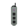 Tripp Lite series Industrial Power Strip, 3-Outlet, 9 ft. (2.7 m) Cord, NEMA 5-15P Plug, Switch Guard