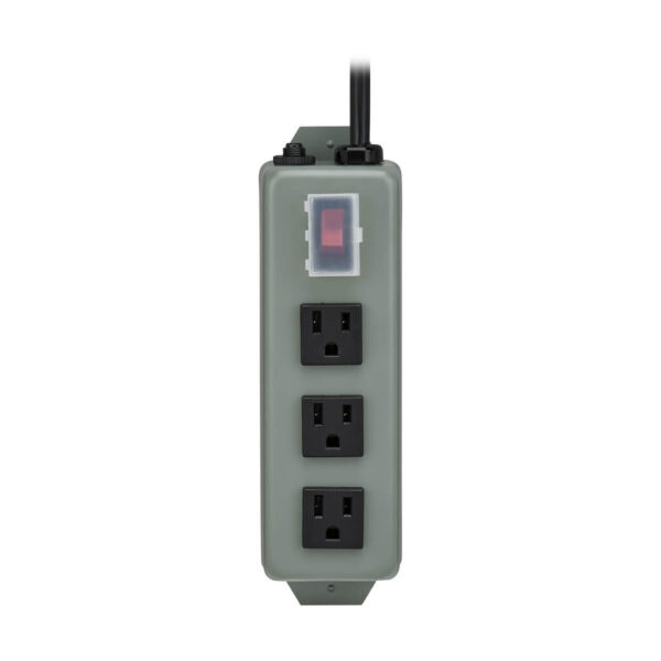 Tripp Lite series Industrial Power Strip, 3-Outlet, 9 ft. (2.7 m) Cord, NEMA 5-15P Plug, Switch Guard