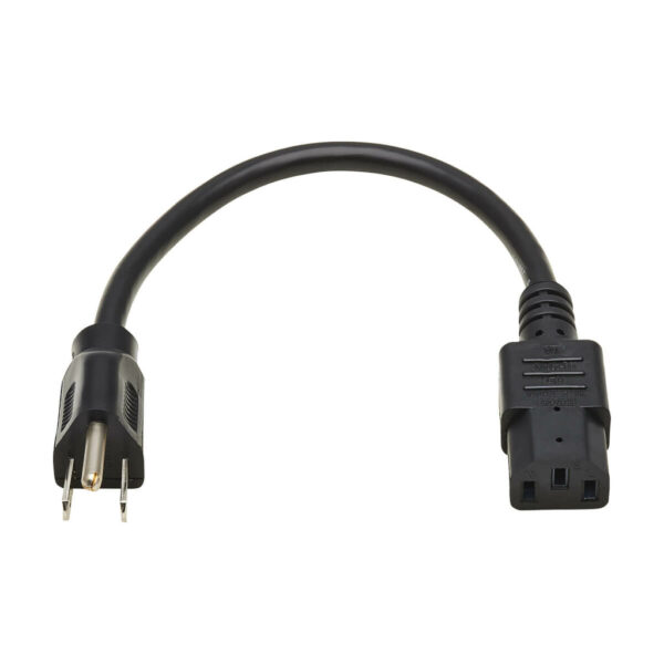 Tripp Lite series Desktop Computer AC Power Cable, NEMA 5-15P to C13 - 13A, 125V, 16 AWG, 2 ft. (0.61 m), Black