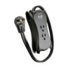 97ae1baa2e0a78dcc77fea367bc4424b Tripp Lite series Protect It! 3-Outlet Travel-Size Surge Protector - 5-15R Outlets, 2 USB Ports, 5-15P Input, 1050 Joules, Black