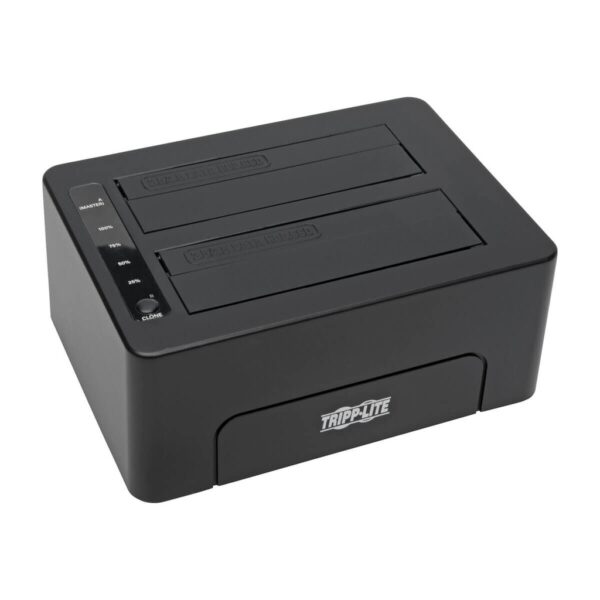 97e665c1f1789e72fb7b02c3dabdeb88 Tripp Lite series USB 3.0 SuperSpeed to Dual SATA External Hard Drive Docking Station with Cloning for 2.5 in./3.5 in. HDD