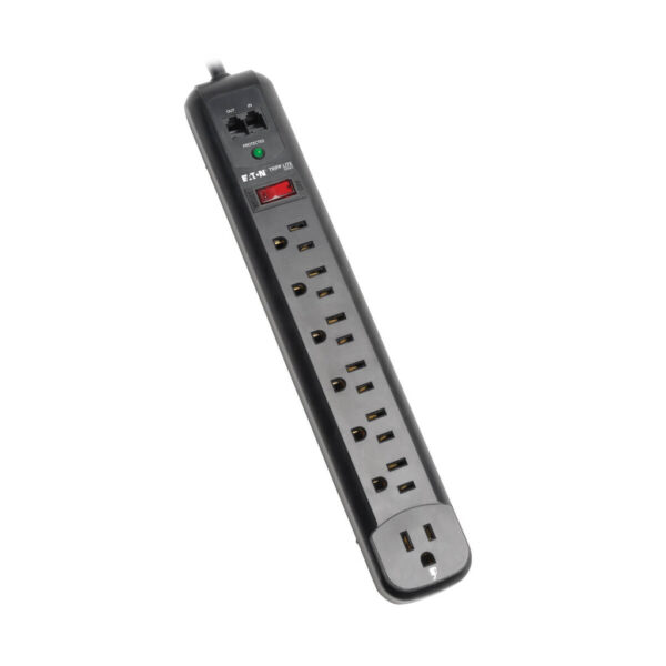 Tripp Lite series Protect It! 7-Outlet Surge Protector, 6 ft. (1.83 m) Cord, 1080 Joules, Modem/Fax Protection, Black Housing