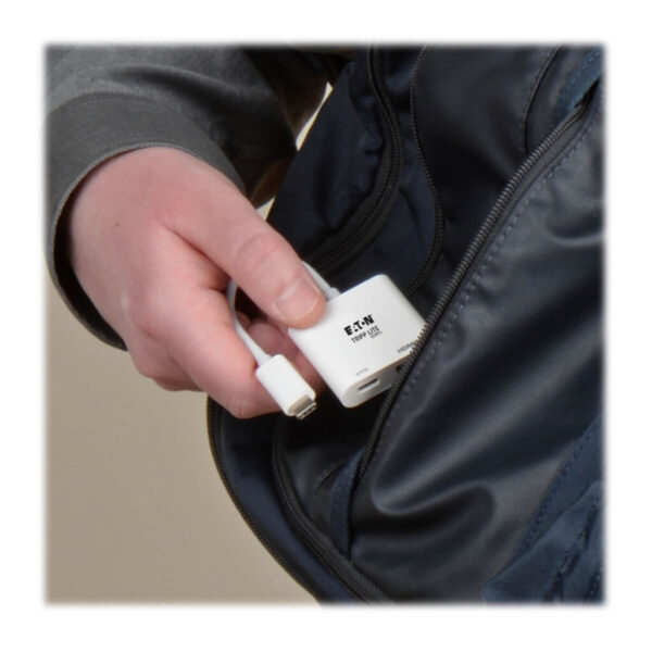 Tripp Lite series USB-C to HDMI Adapter (M/F) - 4K 60 Hz, 60W PD Charging, HDCP 2.2, White