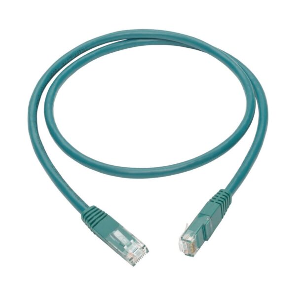 Tripp Lite series Cat6 Gigabit Molded (UTP) Ethernet Cable (RJ45 M/M), PoE, Green, 3 ft. (0.91 m)