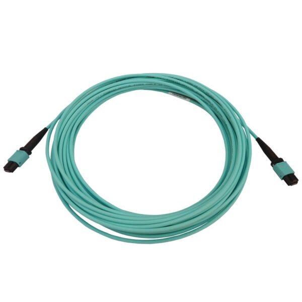 98d70493f822368cbfe6abdce1785a28 Tripp Lite series 40/100/400G Multimode 50/125 OM3 Fiber Optic Cable (12F MTP/MPO-PC F/F), LSZH, Aqua, 10 m (32.8 ft.)
