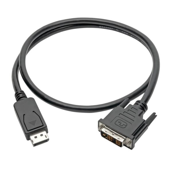 Tripp Lite series DisplayPort to DVI Adapter Cable (DP with Latches to DVI-D Single Link M/M), 3 ft. (0.9 m)