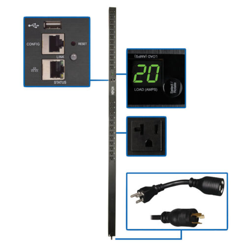 Eaton 1.9kW Single-Phase Monitored PDU with LX Platform Interface, 120V Outlets (24 5-15/20R), 0U Vertical, 70 in., TAA