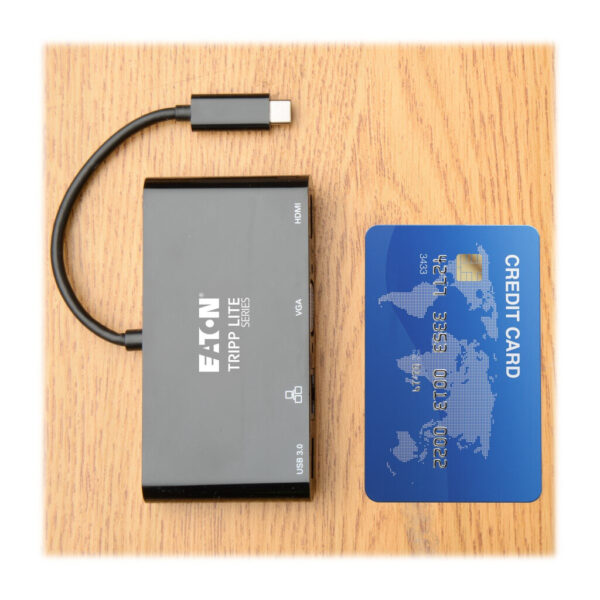 Tripp Lite series USB-C Multiport Adapter - 4K HDMI, VGA, USB 3.x (5Gbps) Hub Port, GbE, HDCP, Black
