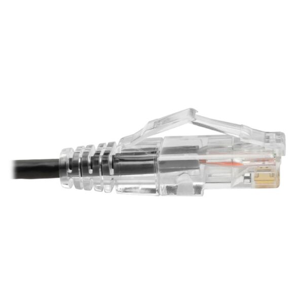Tripp Lite series Cat6 Gigabit Snagless Slim UTP Ethernet Cable (RJ45 M/M), PoE, Black, 8-in. (20.32 cm)