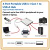 Tripp Lite series 4-Port USB-C Hub, USB 3.x (5Gbps), 4x USB-A Ports, USB Micro-B Power Input, Silver