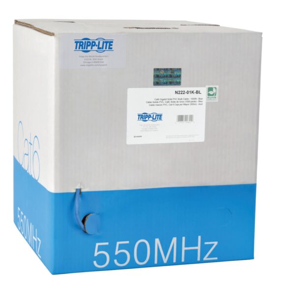 9a55c9310d63896baa7b05bbdbc5217d Tripp Lite series Cat6 Gigabit Solid Core UTP PVC Bulk Ethernet Cable, Blue, 1000 ft. (304.8 m), TAA