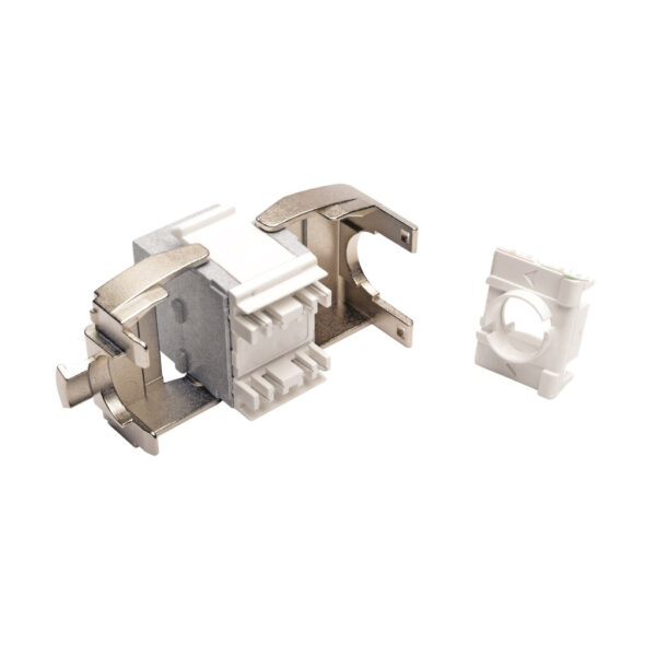 9a62a2a2b6cedd73e7164ed2ee19c076 Tripp Lite series Toolless Cat6a Keystone Jack, PoE/PoE+ Compliant, Shuttered - Gray, TAA