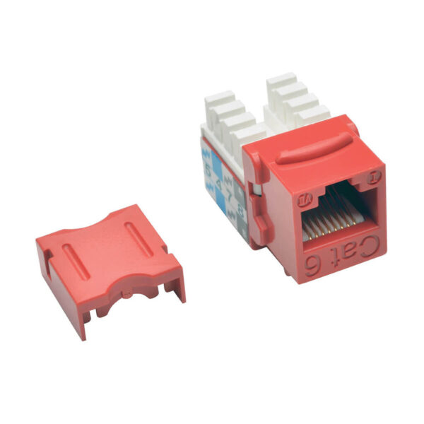Tripp Lite series Cat6/Cat5e 110 Style Punch Down Keystone Jack - Red, 25-Pack, TAA