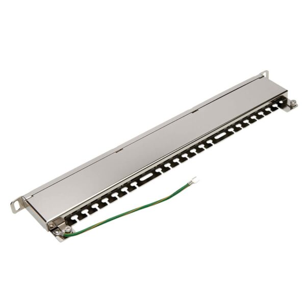 Tripp Lite series Cat5e/Cat6 24-Port Patch Panel - Shielded, Krone IDC, 568A/B, RJ45 Ethernet, 0.5U Rack-Mount, TAA