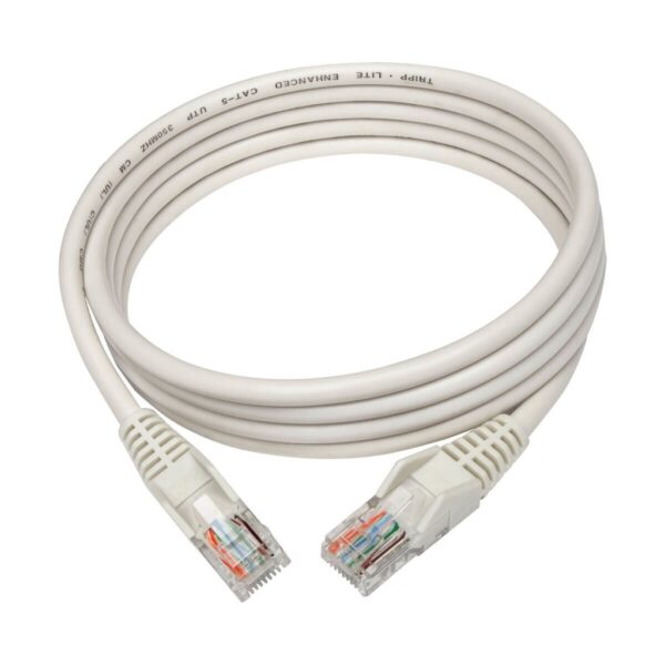 Tripp Lite series Cat5e 350 MHz Snagless Molded (UTP) Ethernet Cable (RJ45 M/M), PoE - White, 5 ft. (1.52 m)