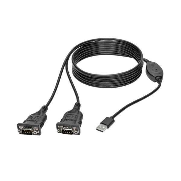 9b6f917c660f4962aadcf57be2fa4ba4 Tripp Lite series 2-Port USB to DB9 Serial FTDI Adapter Cable with COM Retention (M/M), 6 ft. (1.83 m)
