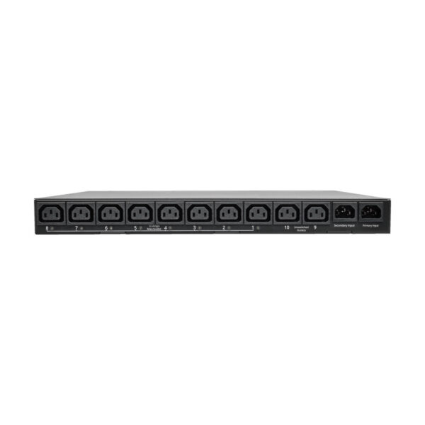 9b701aeabf2738823bf9ce9a8d9c01a8 Tripp Lite series 2.4kW Single-Phase Switched Automatic Transfer Switch PDU, Two 200-240V C14 Inlets, 10 C13 Outputs, 1U, TAA