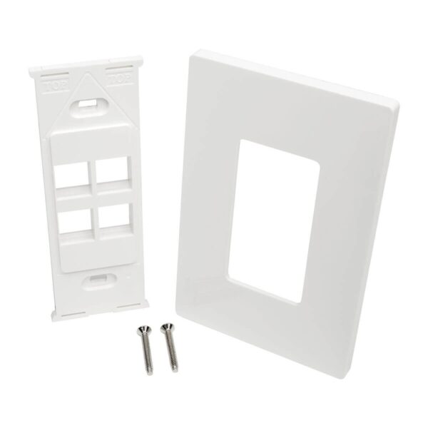 Tripp Lite series 4-Port Keystone Single-Gang Faceplate, White, TAA