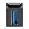Tripp Lite series USB 3.0 All-in-One Keystone/Panel Mount Angled Coupler (F/F), Black