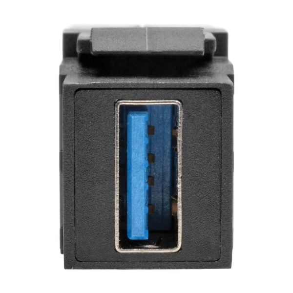 Tripp Lite series USB 3.0 All-in-One Keystone/Panel Mount Angled Coupler (F/F), Black