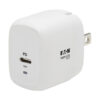 Tripp Lite series Compact USB-C Wall Charger with USB-C to Lightning Cable - 18W PD Charging, GaN Technology, White