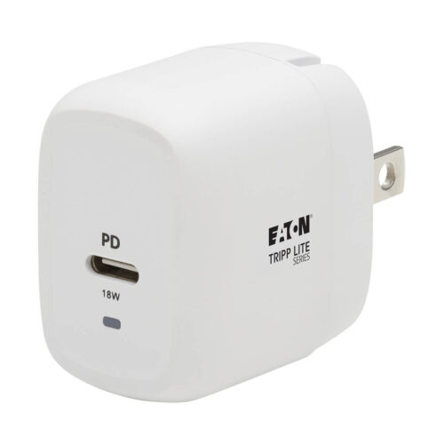 9bf505b10db32828384f20d768d0db3a Tripp Lite series Compact USB-C Wall Charger with USB-C to Lightning Cable - 18W PD Charging, GaN Technology, White