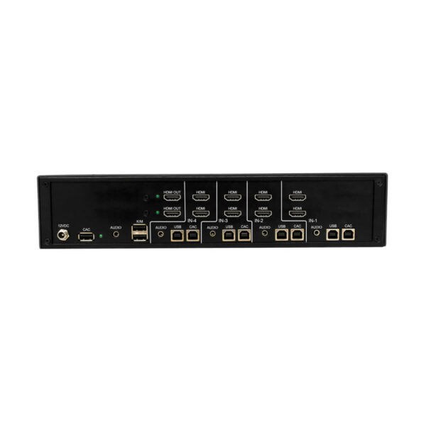 Secure KVM Switch, 4-Port, Dual Head, HDMI to HDMI, 4K, NIAP PP4.0, Audio, CAC, TAA