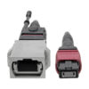 Tripp Lite series MTP/MPO Parallel Optics Base-8 Migration Fiber Adapter, Polarity A to B, 12 Fiber, 40GB/100GB, OM4 M/F, Magenta, 8 in.