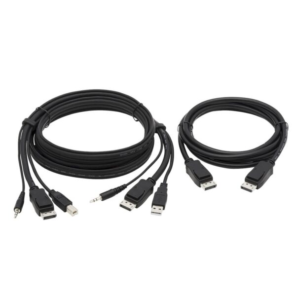 9c42397bce542158e11ef50635ba2026 Tripp Lite series Dual DisplayPort KVM Cable Kit - DP, USB, 3.5 mm Audio (3xM/3xM) + DP (M/M), 4K, 4:4:4, 6 ft. (1.83 m), Black
