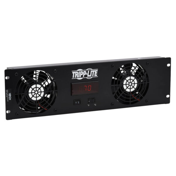 9c5cb34c83603f699162fd9aa9b125e2 Tripp Lite series 3U Digital Temperature Sensor with 2 12VDC Extra-Quiet Fans, Blanking Panel, LCD