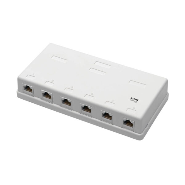 9c5fb9fcccb4b793d7c6cca86ce340af Tripp Lite series Pre-Configured Unshielded Cat6 6-Port Surface-Mount Box, 110 IDC, RJ45, White, TAA