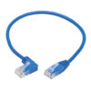 Tripp Lite series Left-Angle Cat6 Gigabit Molded Slim UTP Ethernet Cable (RJ45 Left-Angle M to RJ45 M), Blue, 1 ft. (0.31 m)
