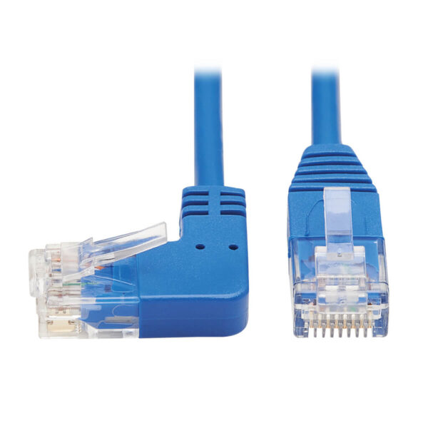 Tripp Lite series Left-Angle Cat6 Gigabit Molded Slim UTP Ethernet Cable (RJ45 Left-Angle M to RJ45 M), Blue, 3 ft. (0.91 m)