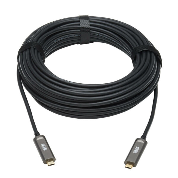 9cdd41758821948415188401f51bffc4 Tripp Lite series USB-C AOC Cable (M/M) - USB 3.2 Gen 2 (10 Gbps) Plenum-Rated Fiber Active Optical Cable - Data Only, Black, 10 m (33 ft.)