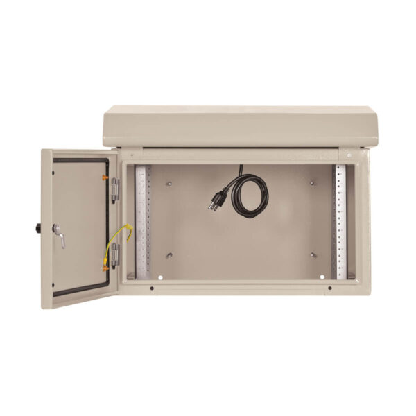 9ce68c6843a3f31b3bbafbb4a65f068f Tripp Lite series SmartRack Industrial Enclosure - NEMA 3R, Wall Mount, Metal, Locking, Hinged Back, Fan With Thermal Switch, 28 in. Depth, 6U, Gray