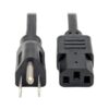 9d0c5bab311dcd249a987541a83fbe4b Tripp Lite series Desktop Computer Power Cord, NEMA 5-15P to C13, 5-Pack - 10A, 125V, 18 AWG, 2 ft. (0.61 m), Black - P030-002-5