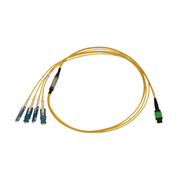 9dbbec4d4d41e65f85aecf0b66e48f82 Tripp Lite series 40/100/400G Singlemode 9/125 OS2 Breakout Fiber Optic Cable (12F MTP/MPO-APC to 4x Duplex SN-UPC F/M), LSZH, Yellow, 1 m (3.3 ft.)