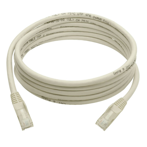 9dd5b15c9b1ed570abc4adceeeb641e9 Tripp Lite series Cat6 Gigabit Snagless Molded (UTP) Ethernet Cable (RJ45 M/M), PoE, White, 8 ft. (2.43 m) - N201-008-WH