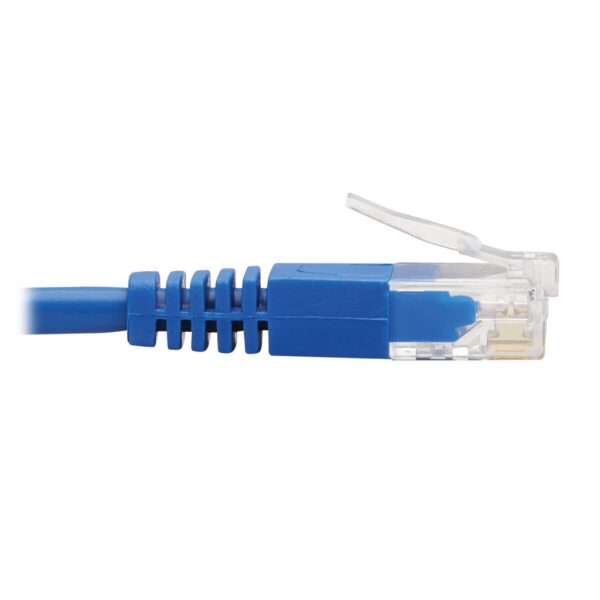 9de08d2e1bcc2d1723331699552b767c-4 Tripp Lite series Right-Angle Cat6 Gigabit Molded Slim UTP Ethernet Cable (RJ45 Right-Angle M to RJ45 M), Blue, 2 ft. (0.61 m)