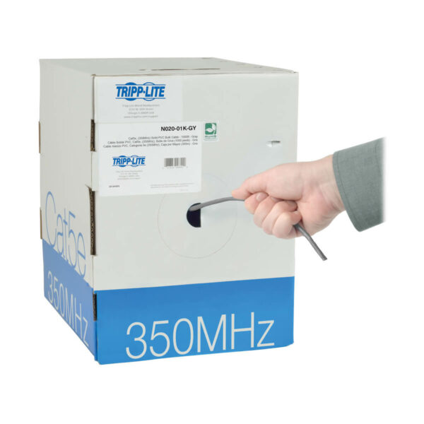 9de9f41c873c5806ca239828a6ee62a6 Tripp Lite series Cat5e 350 MHz Stranded-Core (UTP) PVC Bulk Ethernet Cable - Gray, 1000 ft. (304.8 m)