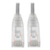 Tripp Lite series Cat6 Gigabit Snagless Slim UTP Ethernet Cable (RJ45 M/M), PoE, Gray, 8-in. (20.32 cm)