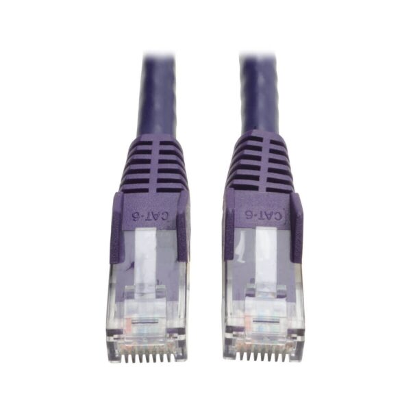Tripp Lite series Cat6 Gigabit Snagless Molded (UTP) Ethernet Cable (RJ45 M/M), PoE, Purple, 50 ft. (15.24 m)