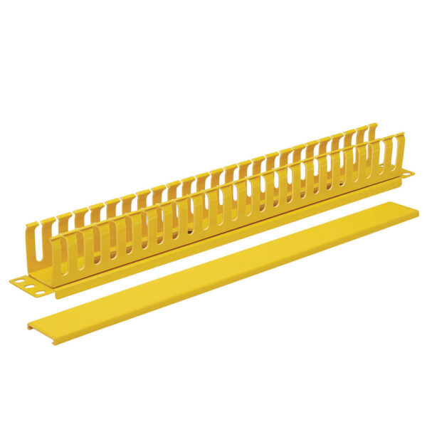 Tripp Lite series Horizontal Cable Manager - Finger Duct with Cover, Yellow, 1U