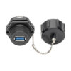Tripp Lite series USB 3.0 Coupler, SuperSpeed, 3.0/3.1, Industrial - USB-A F/F, Shielded, IP68, Dust Cap, TAA