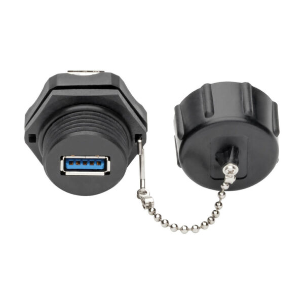 Tripp Lite series USB 3.0 Coupler, SuperSpeed, 3.0/3.1, Industrial - USB-A F/F, Shielded, IP68, Dust Cap, TAA